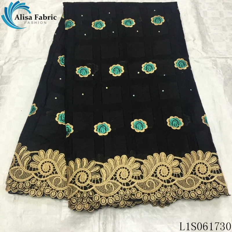 

Alisa swiss lace fabric 2020 high quality embroidery with rhinestones african dry lace 100% cotton fabrics 5 yards/pcs for dress