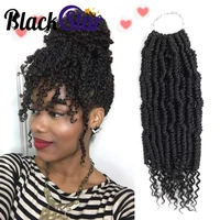 black star 14 inch fluffy bomb twists spring passion synthetic crochet hair extensions pre looped braiding hair for women