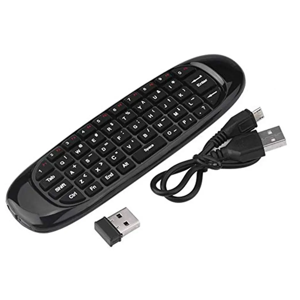 voice version C120 2,4G гироскоп воздушная мышь мини беспроводная клавиатура Русский Английский для Android Smart tv Box PC Windows Mac пульт дистанционного управления - Цвет: voice version