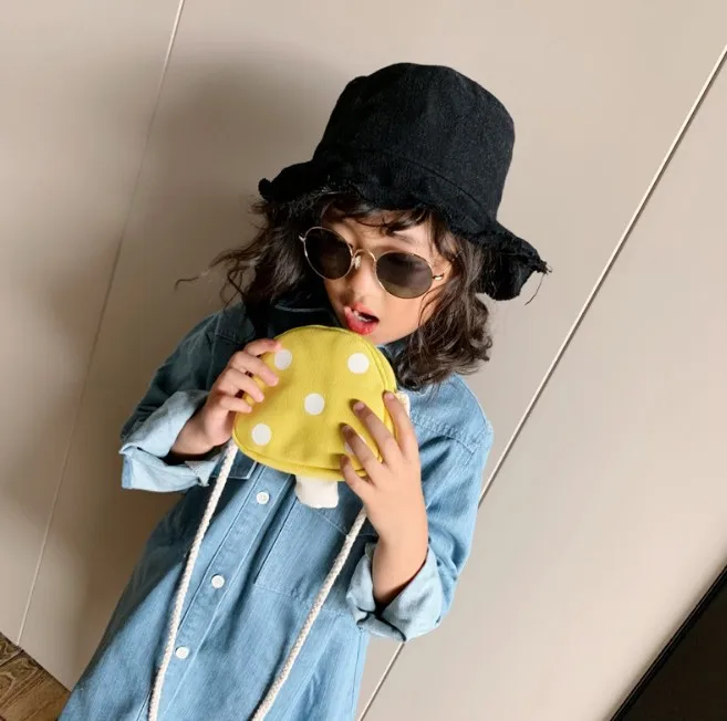 Детский фартук для маленькой девочки сумка через плечо удобная гриб стиль