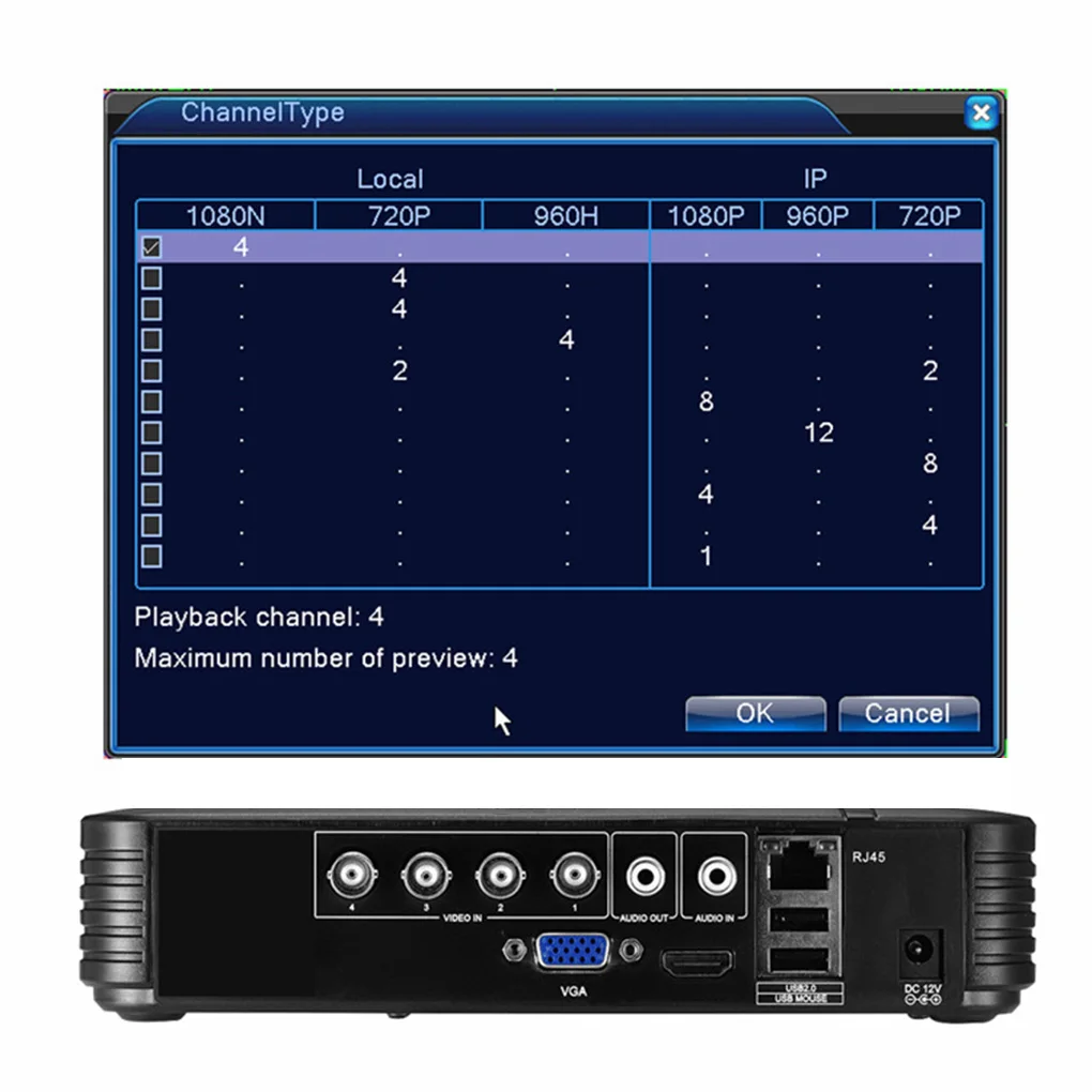 4/8 канала CCTV AHD DVR Mini Hybrid 1080N NVR Video Recorder IP Аналоговая камера / US Plug EU | Электроника