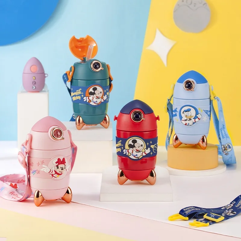 

Детский термос Disney с Микки Маусом, кружка 316 для пищевых продуктов, кружка с соломинкой для детского сада, детская портативная кружка для вод...