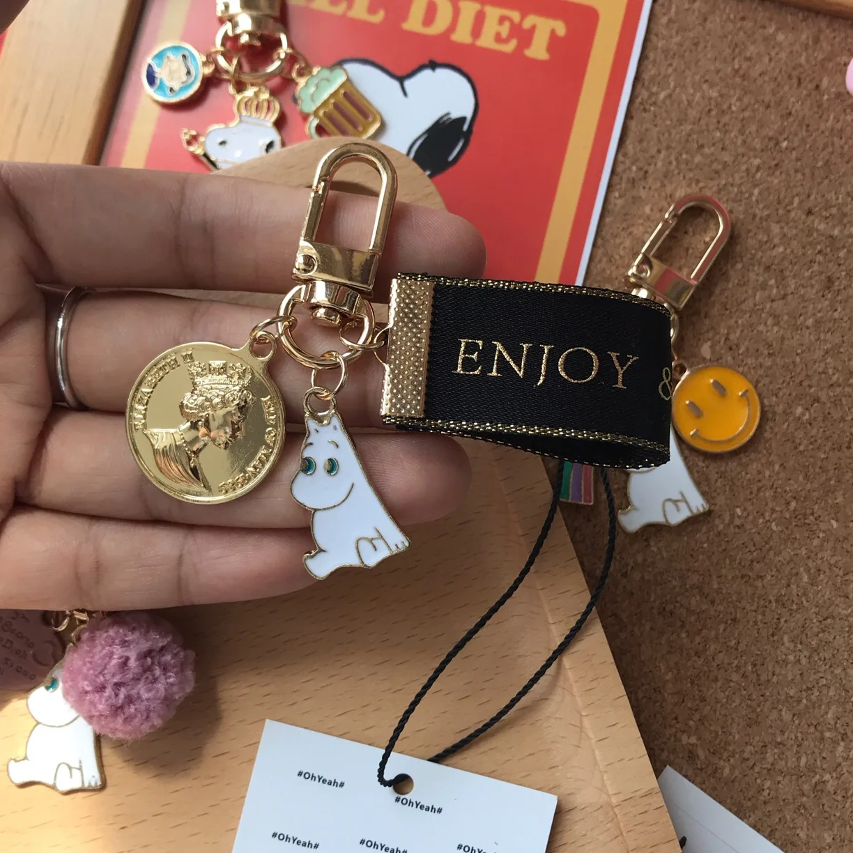 Брелок Moomins подвеска брелок золотая металлическая Золотая застежка-Монета