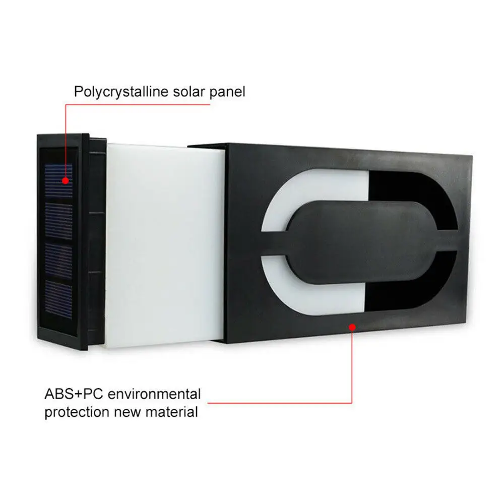 Домашняя Дверная панель светодиодный светильник на солнечной энергии с цифрами