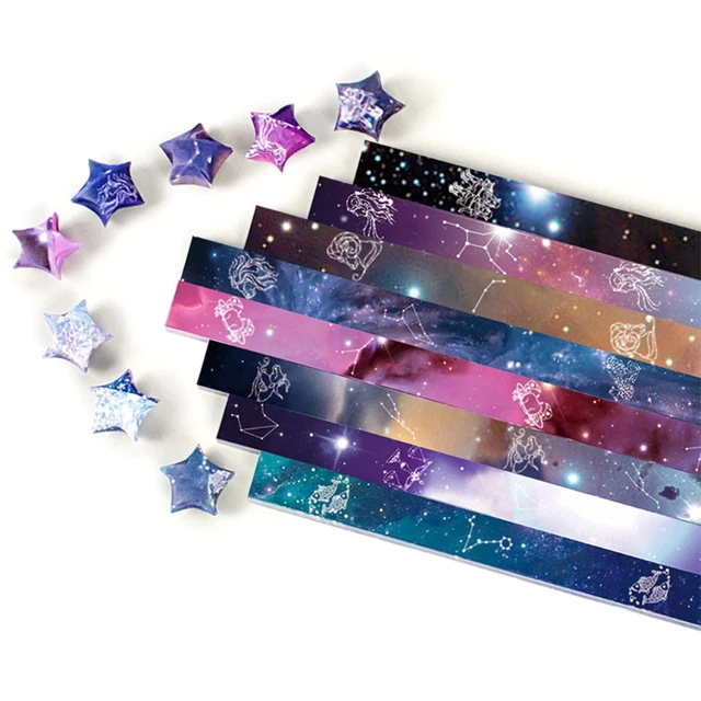 Origami Lucky Stars | Plain Blue Paper Stars | Handmade Folded Wishing Star  |Craft Party Wedding Thanksgiving Christmas Decoration Confetti