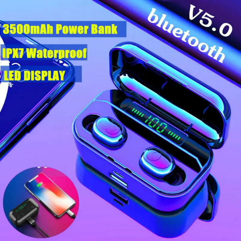 3500 мА/ч ЖК дисплей наушники вкладыши TWS с Беспроводной Bluetooth 8D стерео Hi Fi