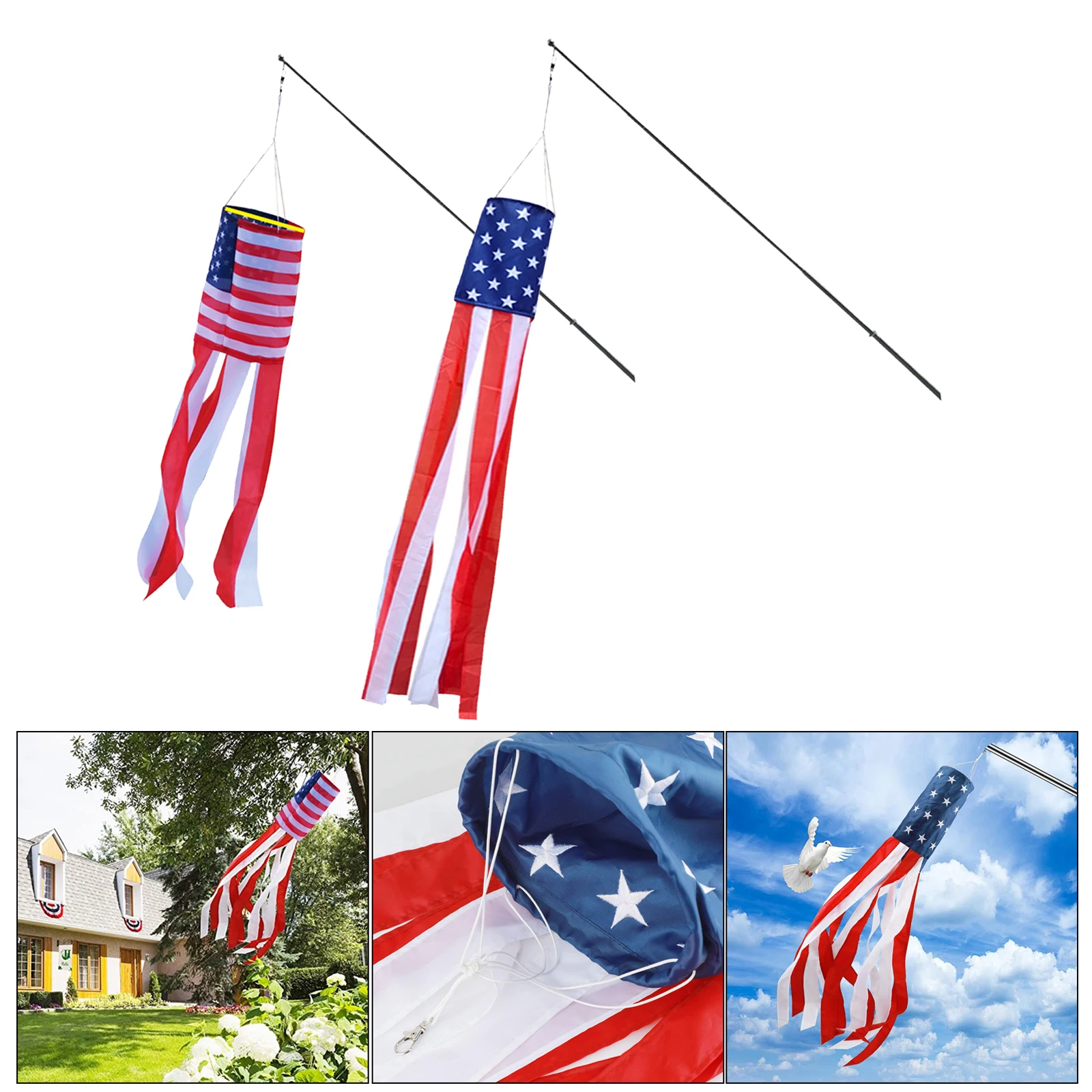Ветрозащитная Ловушка с американским флагом и звездами в полоску садовая