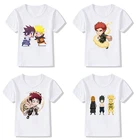 Детская рубашка, летняя детская удзумаки Наруто Саске Гара, топы, футболки, детская одежда, Мультяшные футболки с коротким рукавом, повседневная одежда