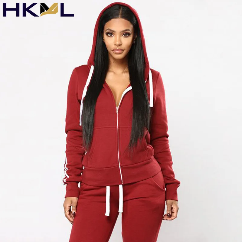 

2021 Hoodies and Sweatpants Autumn Winter Women Casual Sports Zipper Hooded Autumn Winter Fashion Outfit