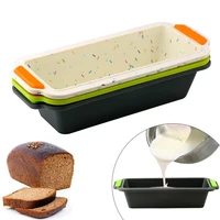 rectangular silicone bread toast pan mold long square cake tray nonstick tart baking mold baking tools