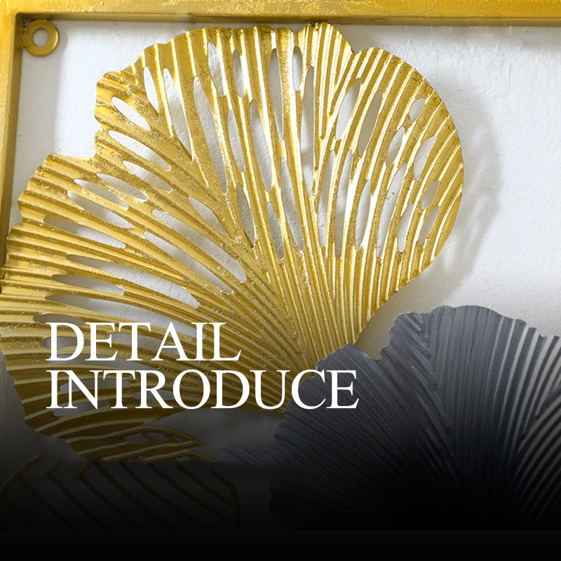 

Chinese Wrought Iron Ginkgo Leaf Wall Sticker Crafts Home Livingroom Wall Mural Ornaments Wall Hangings Decoration Art