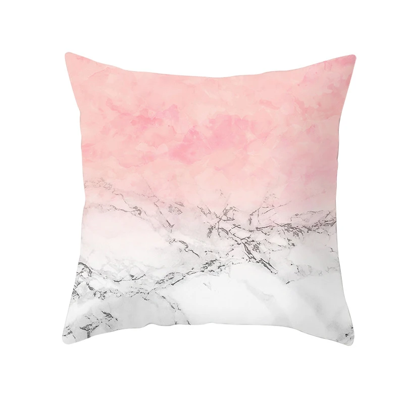 

Pink Marble Pillow Case Sofa Decorative Cushion Cover Pillowcase Polyester Throw Pillows Home Decor Chair Seat Decor Pillowcover