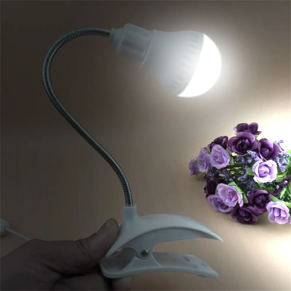 Настольная лампа светодиодная гибкая с USB-клипсой | Лампы и освещение
