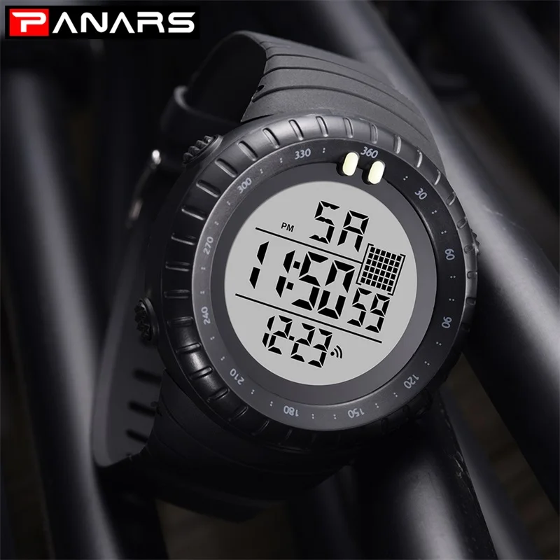 Мужские спортивные часы PANARS с большим циферблатом светящиеся водонепроницаемые
