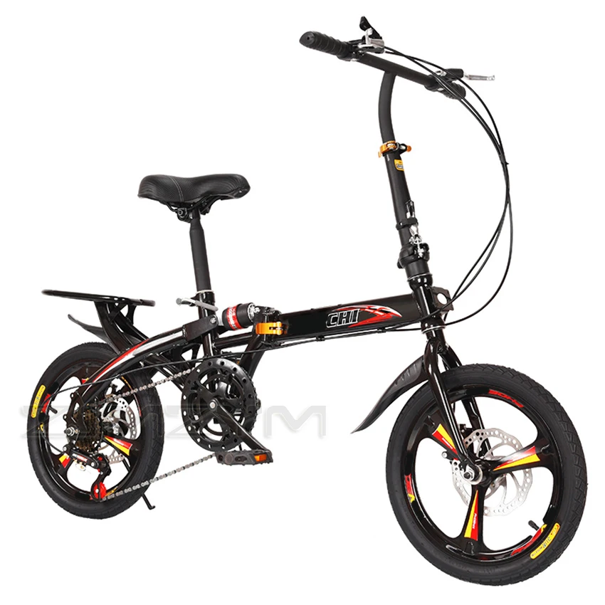 

Folding Bicycle Adult Men's and Women's 16/20-Inch Variable Speed Shock Absorption Ultra-Light Portable Student Bicycle 2021