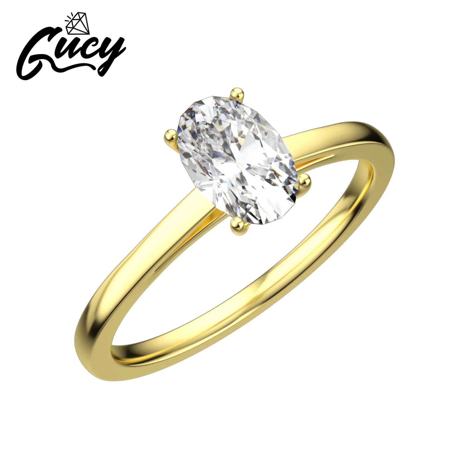

GUCY High Quality 100% 925 Sterling Silver 0.5CT-1CT Moissanite Gemstone Wedding Engagement Ring Jewelry Gift Wholesale