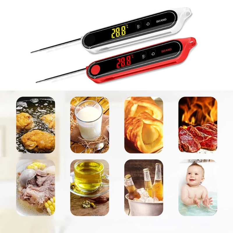 

Instant Read Meat Thermometer Digital Food Thermometer with Foldable Probe M17E