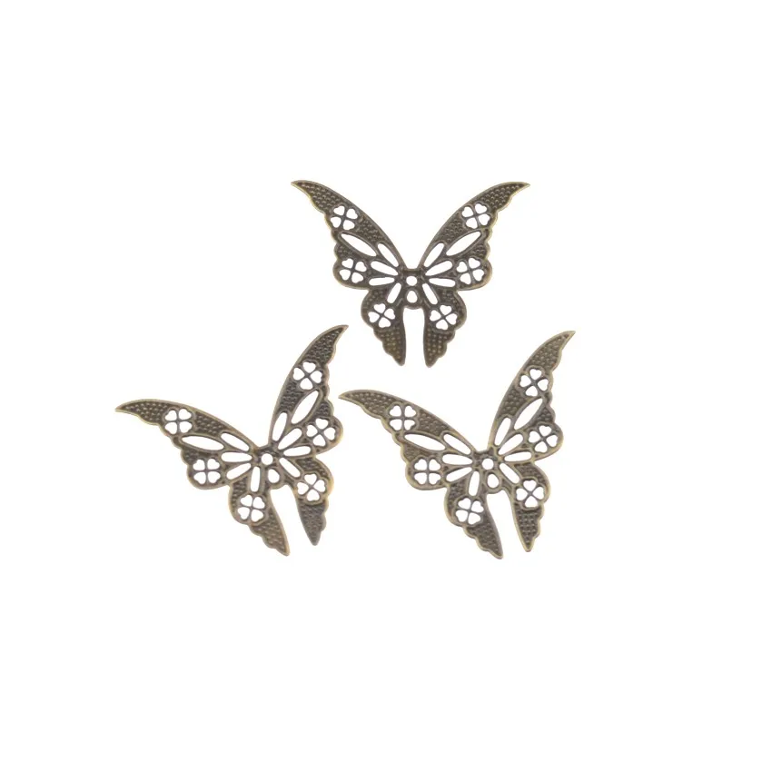 Соединители для бабочки, 50 шт., золотистые, 28x34 мм, F2242