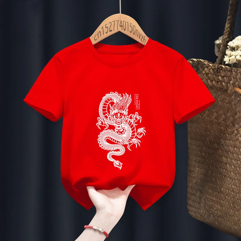 Забавные детские футболки с принтом дракона для девочек детский подарок манга
