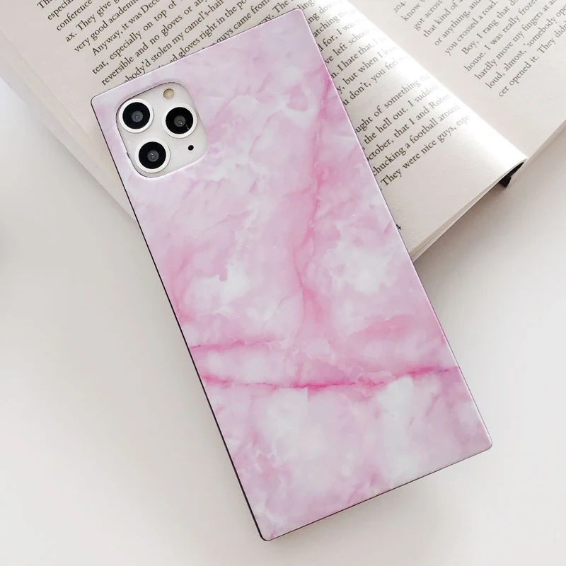 Pink Чехол с мраморной текстурой для iPhone 11 Pro Max роскошный гранитный камень мягкий IMD квадратный дизайн Fundas для iPhone XS Max XR 7 8 Plus X - Цвет: Pink