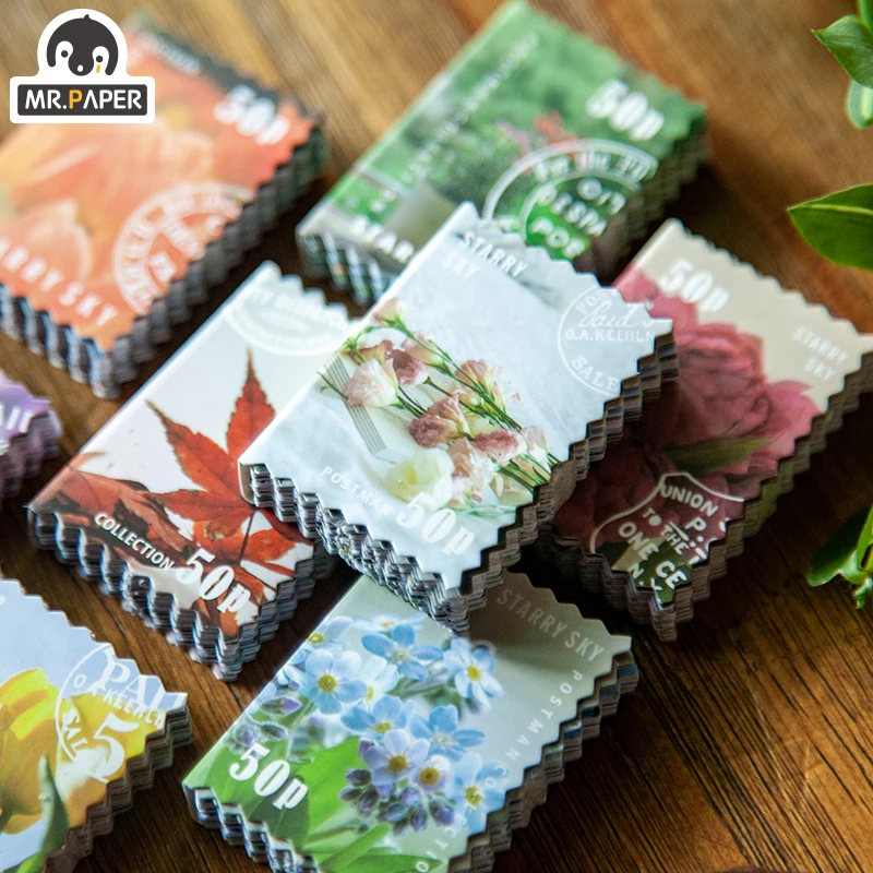 

Mr.paper 8 Design Ins Style Four Seasons Garden Series Stamp Sticker Creative Mini Stamp Pocket Sticker