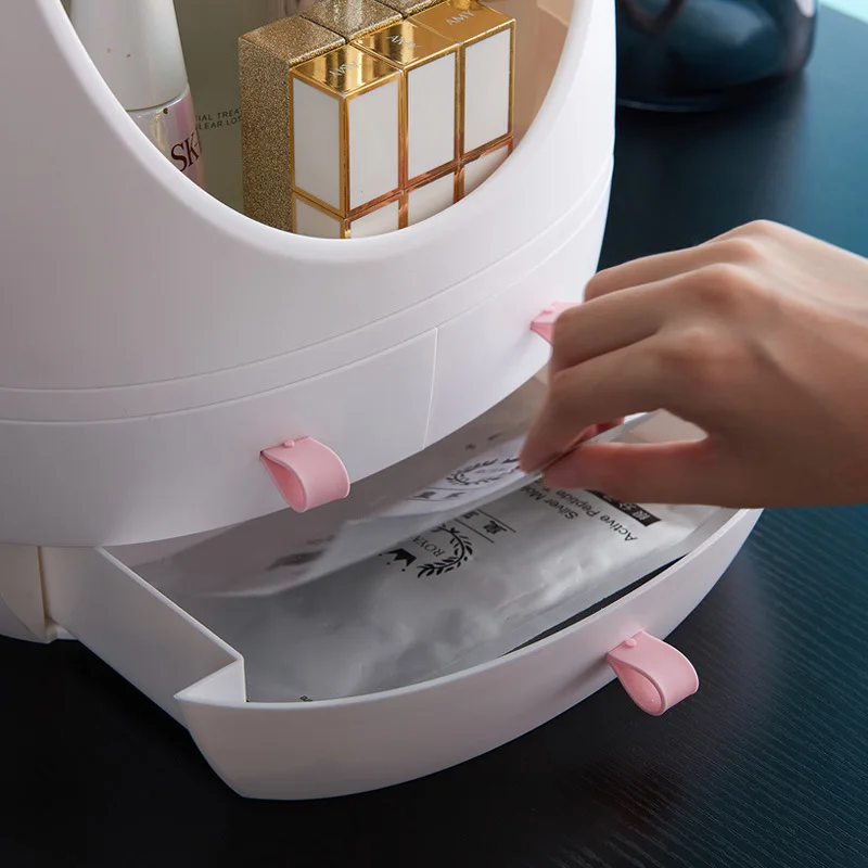 Светодиодный с зеркалом портативный ящик органайзер для макияжа настольный