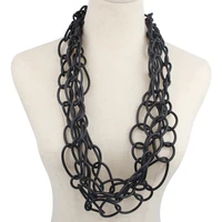 ydydbz designer gothic three tier twisted black rubber necklace grunge ladies winter clothing jewelry gift free shipping