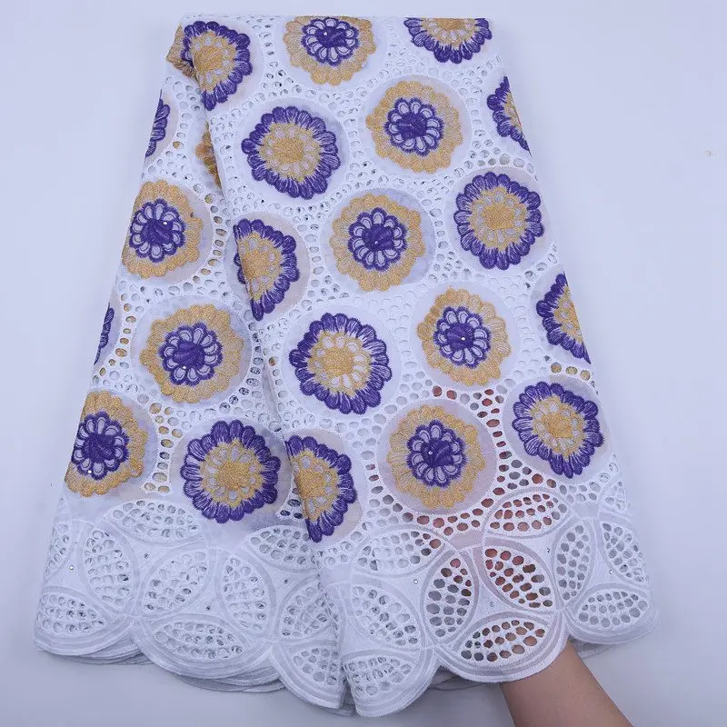 Высокое качество нигерийская белая и персиковая вышитая сухая кружевная ткань