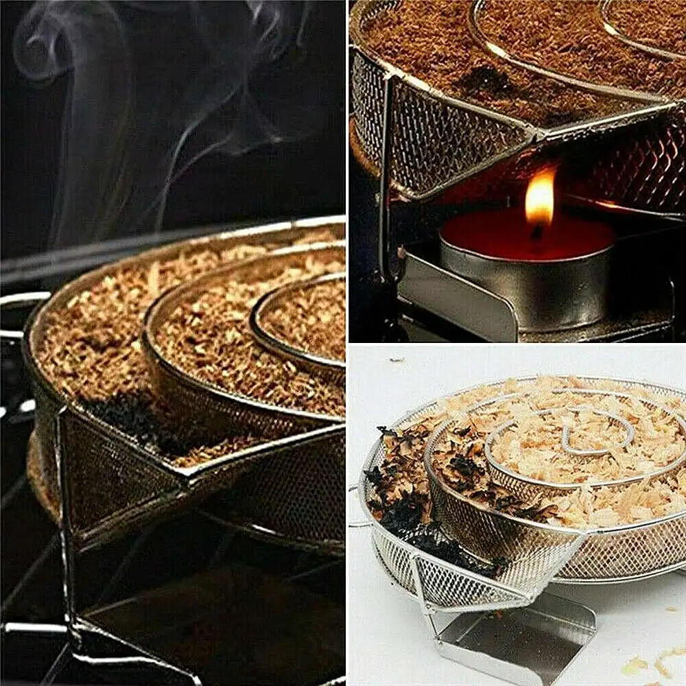 

BBQ Smoke Generator Cold Hot Grill Smoker Stainless Steel Salmon Meat Smoke Tool