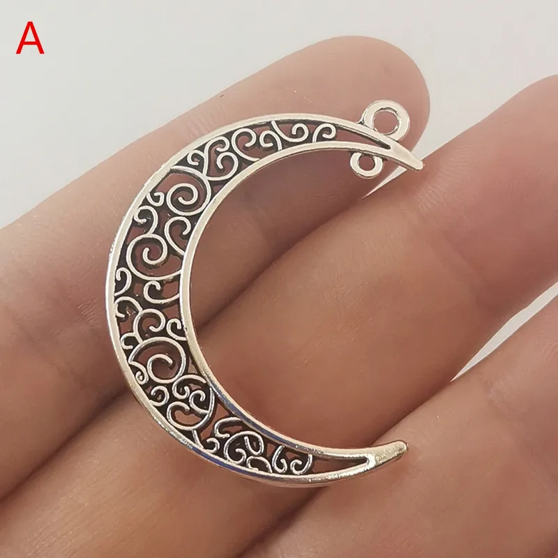 JINDINSP 10 шт. Подвески полые Луны 40x30 мм антикварные искусственные украшения своими