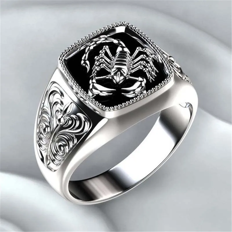 

Modyle Top-quality Gothic Style Punk Scorpion Male Retro Ring Scorpion Pattern Rings For Men Jewelry