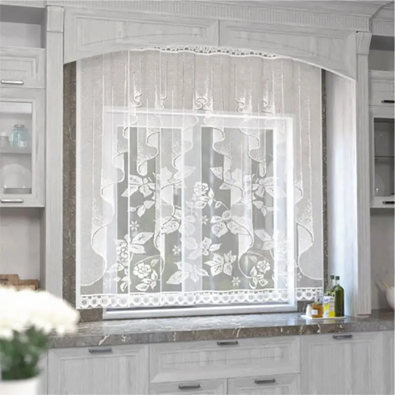 Штора для кухни белая Тюль Короткая занавеска тюль штора на кухню | Дом и сад