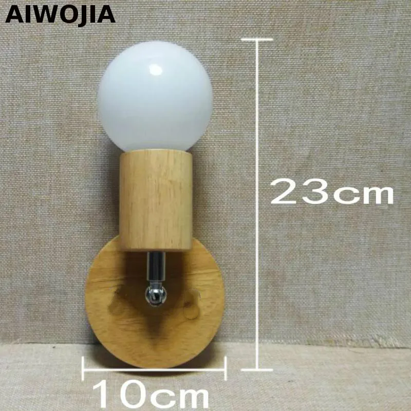 Современный настенный светильник для спальни гостиной деревянный светодиодный
