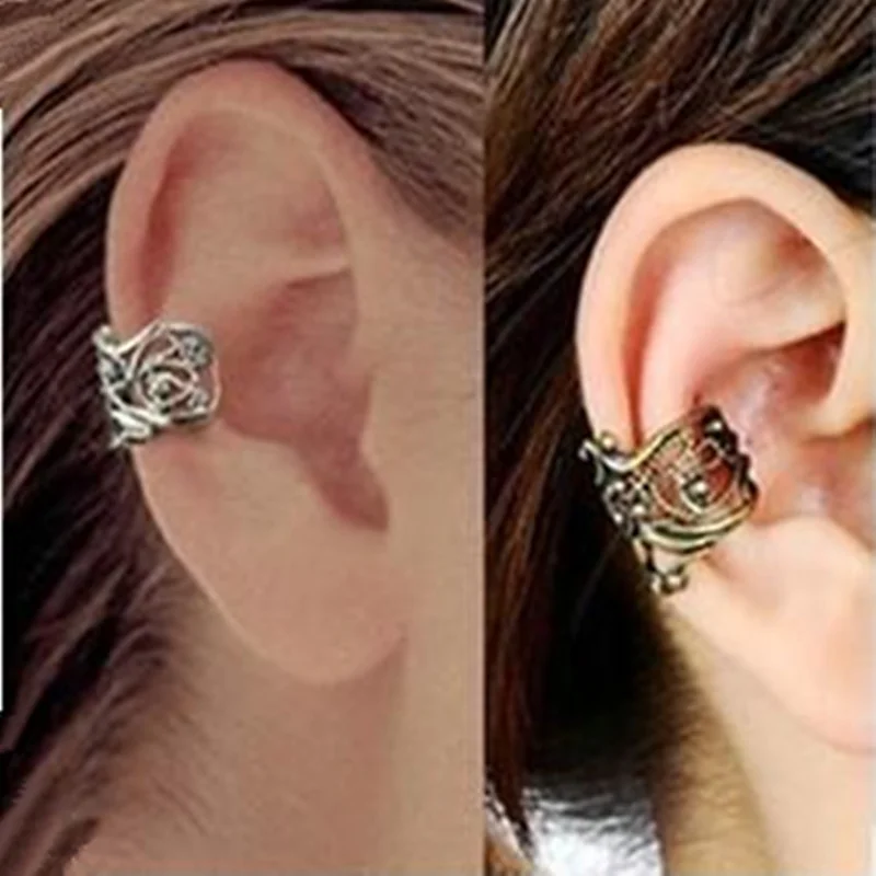 Серьги в стиле панк с черепами и костями u образные клипсы для ушей не пирсинг