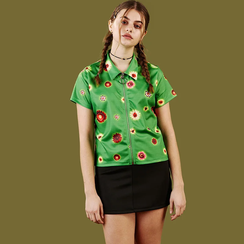 

Green Short Sleeve Jacket Yuppie Cute Kawayi Girls Preppy Harajuku