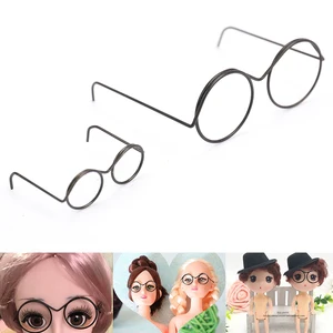 Новинка, 2 шт., лидер продаж, черная круглая оправа без оправы в стиле ретро, крутые очки для кукол для куклы, аксессуары для кукол 16, 30 см