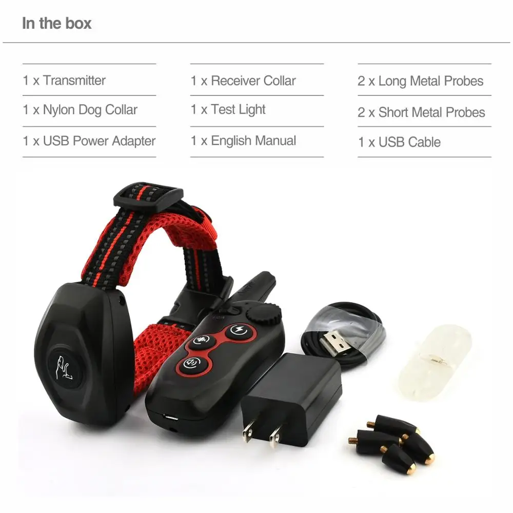 

2 in 1 Dog Training Collar & Anti Bark Collar 400M Rechargeable Dog Electric Collar Waterproof Remote Dog Pet Product