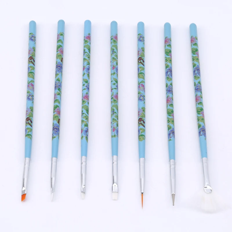 

New Fashion 7Pcs Nail Art Painting Brush Darwing Brushes Set Dotting Pen Liner Stripe Gradient Tools Nail Art Accessories