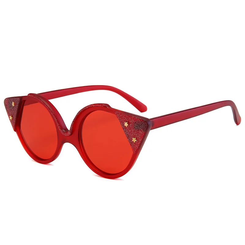 

Star Plastic Glasses Unique Design Cat Eye Fashion Sunglasses Women