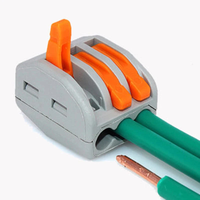 

10PCS 3 Way Spring Lever Terminal Block Electric Cable Wire Connector Set Useful