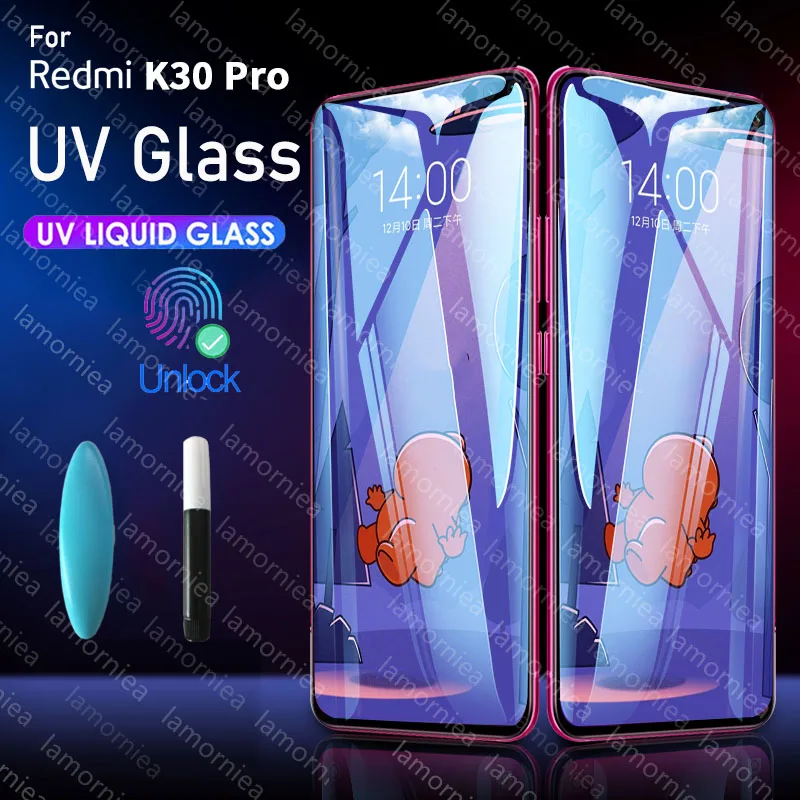 Защитное стекло закаленное УФ для Xiaomi Redmi K30 Pro/K20/Mi CC/9 Pro/Note 10/K20/K30 Pro|Защитные стёкла
