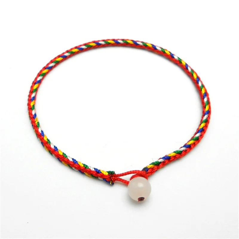 Распродажа красная веревка для девушек нить браслет на удачу женщин и мужчин