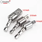 Адаптер для ударной дрели, переходник с шестигранным хвостовиком на квадратное гнездо для дрели, поворотное удлинение 14 дюйма, 38 дюйма, 12 дюйма