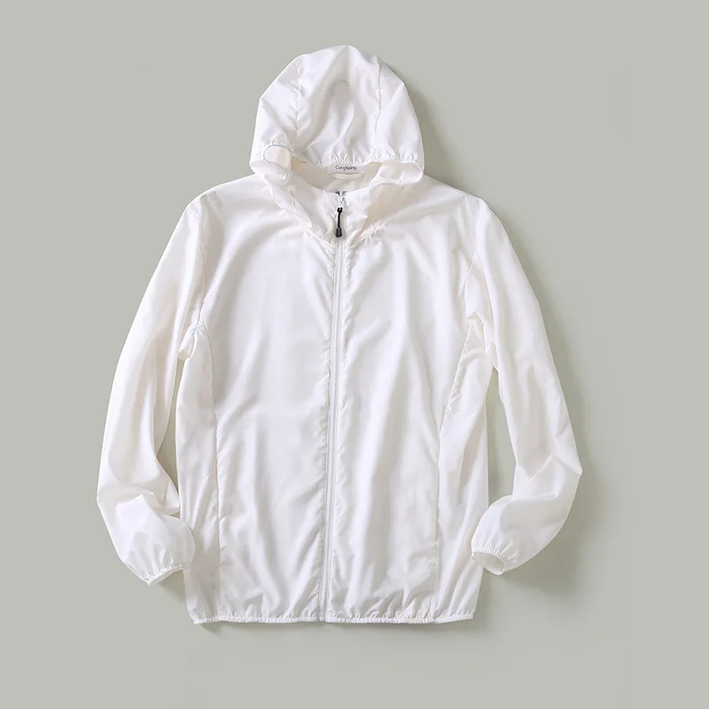 

ESJ2105 Men's Sun Protection Jacket Hooded Sports Cycling Outdoor Youth Ultra-Light Windbreaker Thin Casual Solid Color Coat