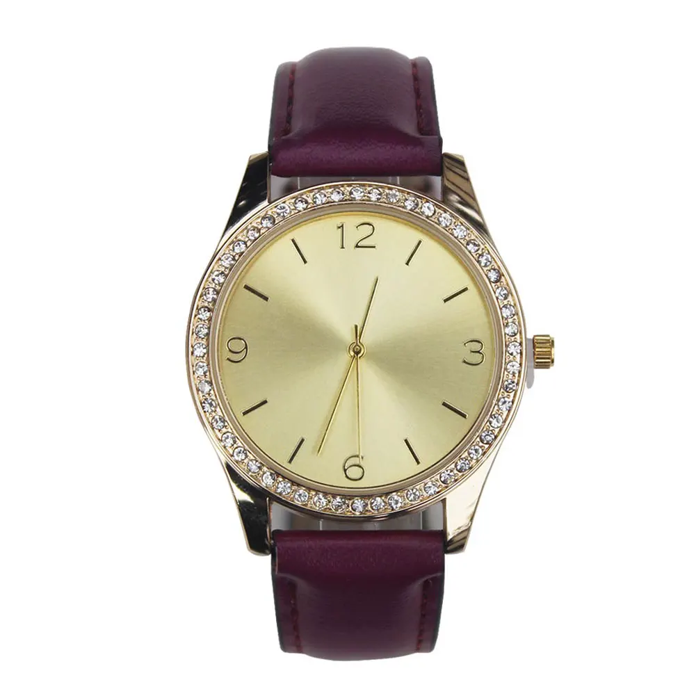 Винтажные уникальные женские часы с арабскими цифрами и Круглым Циферблатом из