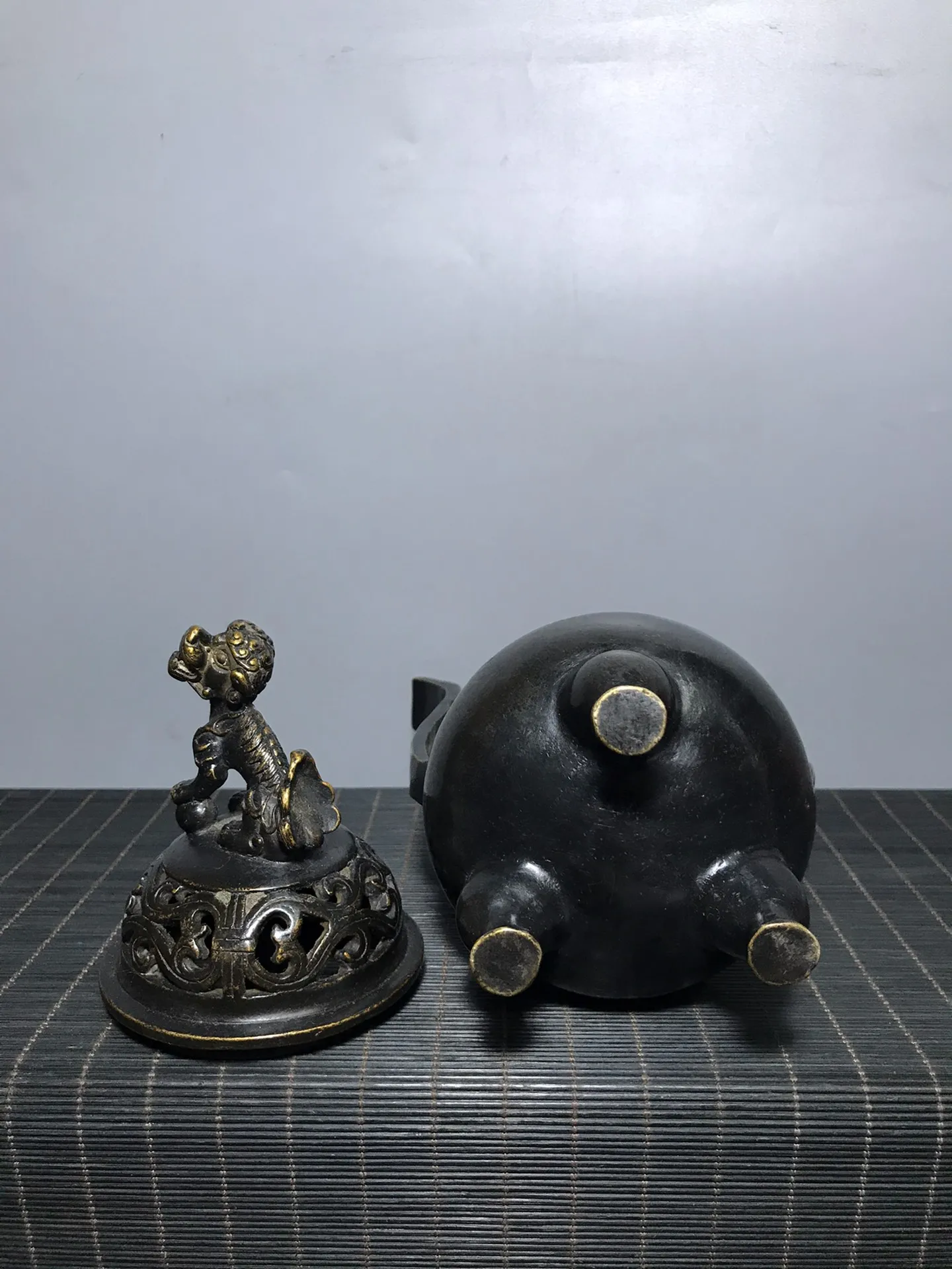 

LaoJunLu Pure Copper Long Binaural Aromatherapy Incense Burner Imitation antique bronze masterpiece collection of solitary