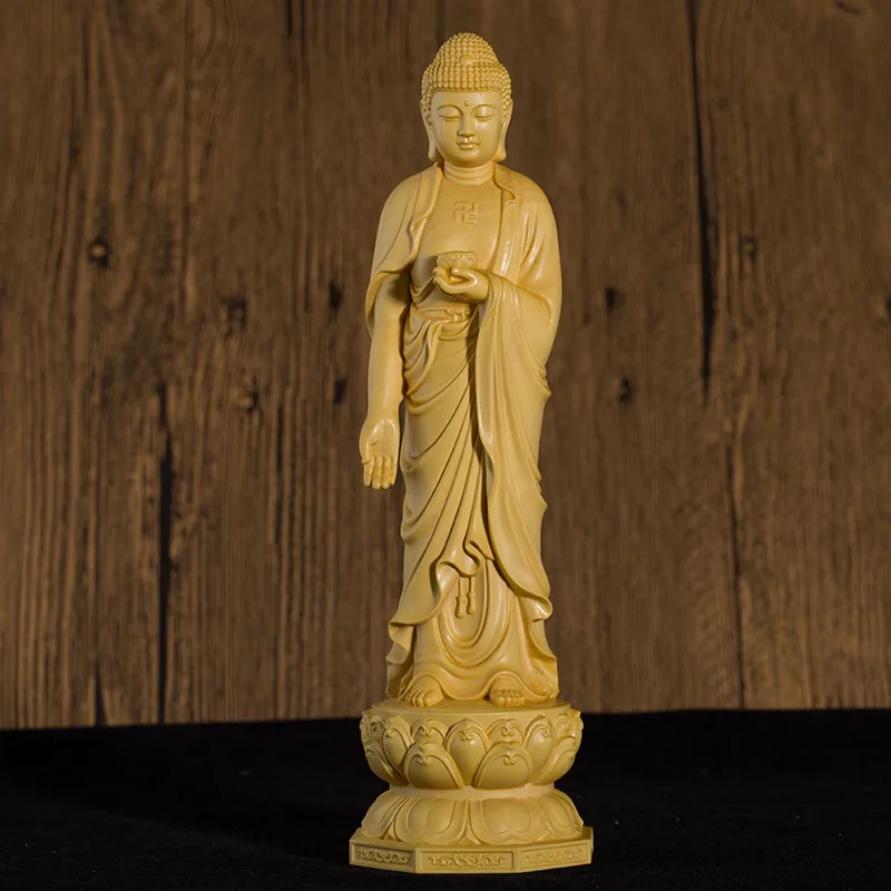 Резьба из самшита украшения для западных тройных святых амитха Бодхисаттва
