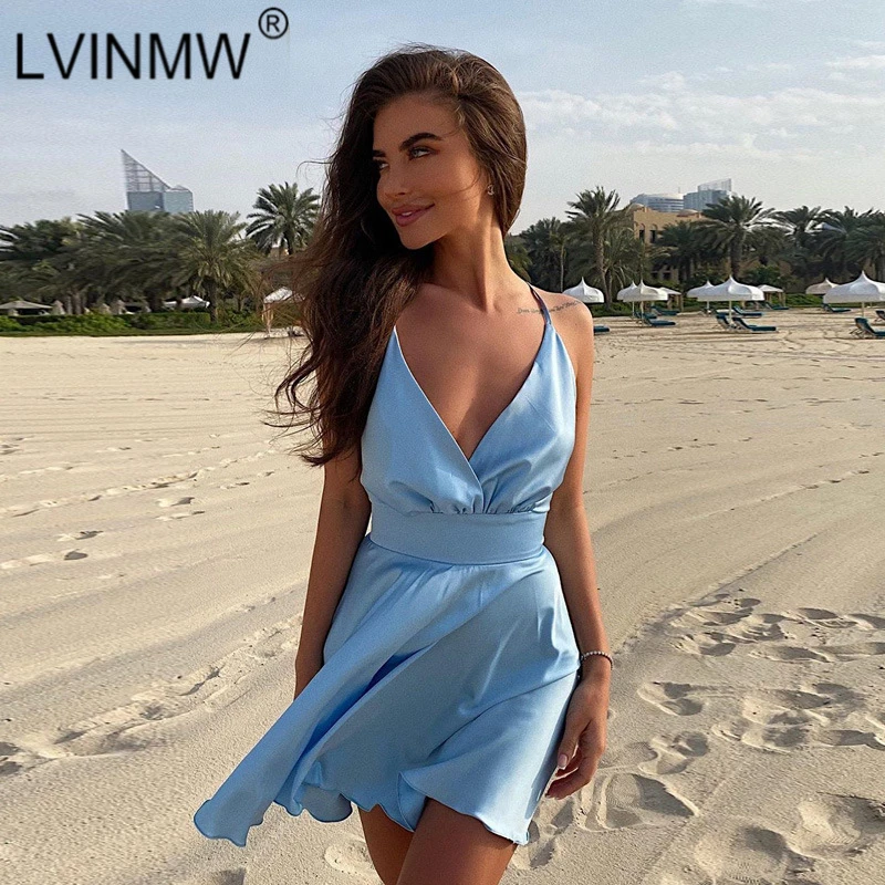 LVINMW сексуальное атласное облегающее платье на тонких бретельках с бантиком