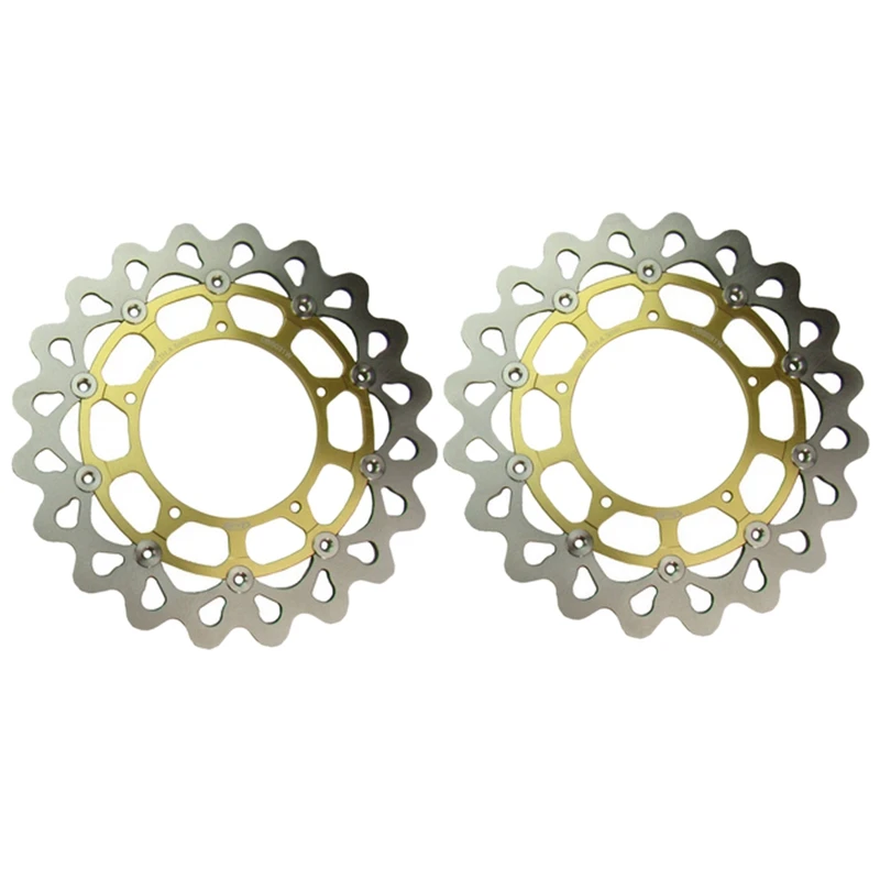 Motorcycle Front Rear Brake Disc Rotors Set for Yamaha YZF R1 2004 2005 2006 Floating Disks Gold 2PCS | Автомобили и мотоциклы