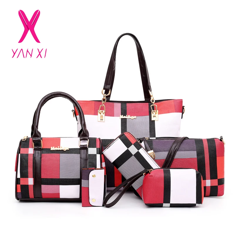 2019 Новый 6 шт. Для женщин Сумки из искусственной кожи женские туфли с кисточкой на